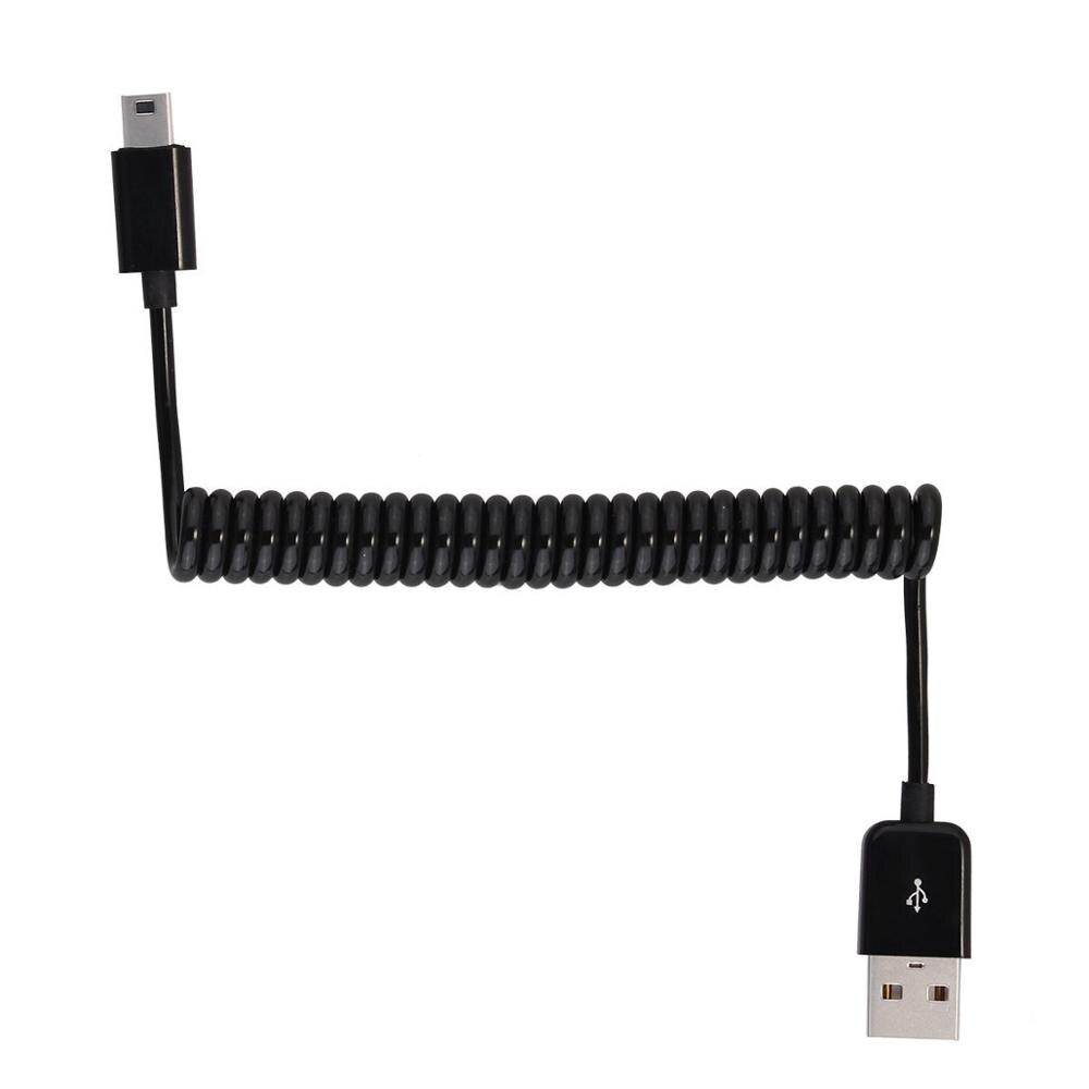 USB 2.0 to MINI USB Spring Data Cable Spiral Coiled 5 Pin Adaptor Digital USB Data Charging Cables Connector USB Charger Cable