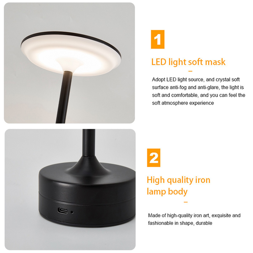 LED Table Lamp rechargeable lamp Wireless Reading lamps bedside desk lamp Touch Sensor lamps for bedroom Table Room decoration