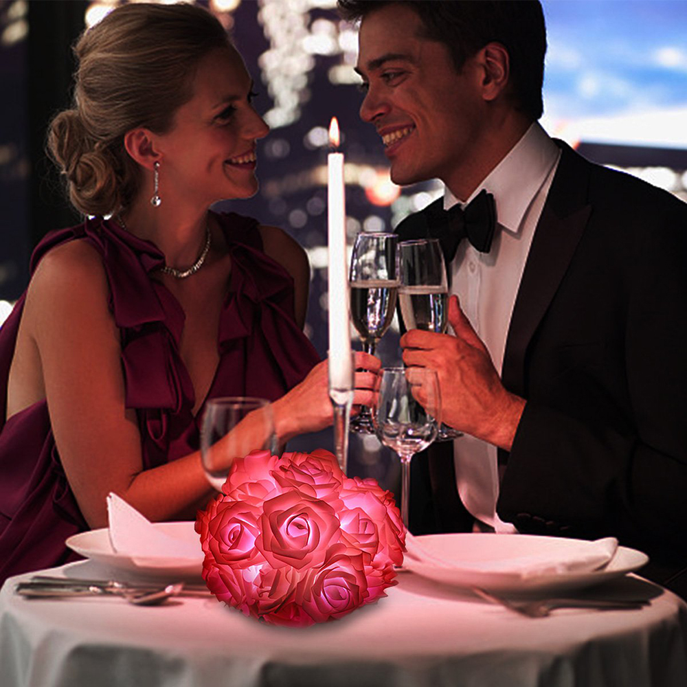 1.5M 10led Rose Bloem Kerst String Lights Battery Operated Valentine Bruiloft Decoratie Bloem Lampen Led Lamp