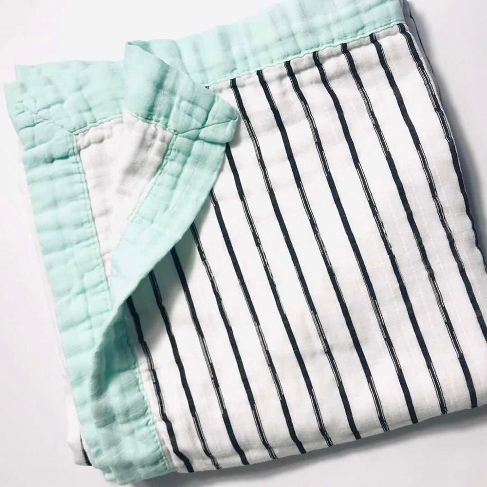 Couette en mousseline de bambou à quatre couches | Couverture en mousseline de bambou pour bébé, mousseline arbre à langes mieux que Aden Anais bébé/couverture écharpe pour bébé: four layer strip