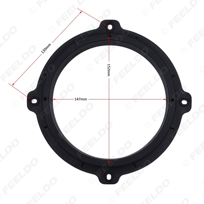 FEELDO-espaciador de altavoz para coche, 1 par, 6,5 &quot;, adaptador de bocina para Hyundai ix20 ix25 ix35, alfombrillas de anillo de reacondicionamiento estéreo para puerta delantera