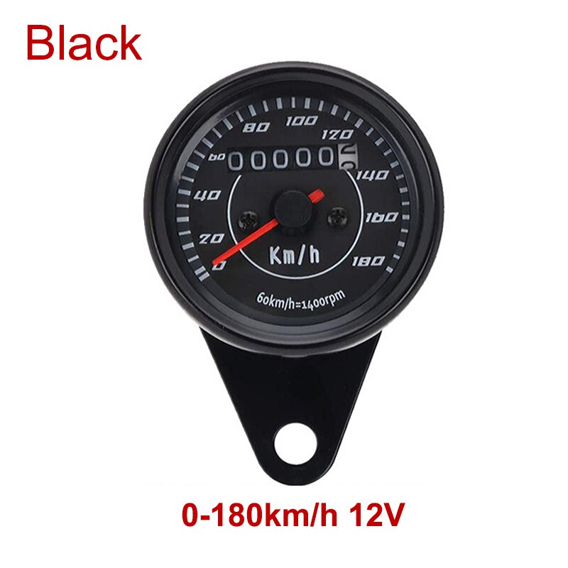 Motorrad Messgerät Geschwindigkeit Tachometer Auto Meter Auto Tachometer LED 12v Messer Universal- Motorrad Hintergrundbeleuchtung Umdrehung Zähler 0-13000 RPM Motorradanzeige Drehzahlmesser 12V Sporn Motormeter Meilenanzeige Auto: Schwarz 0-180km h