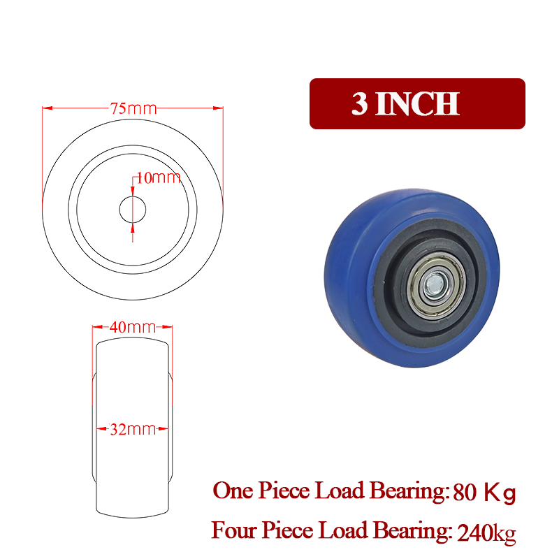 Zwenkwiel Voor Zware Meubels 4 Stuks Industriële Apparatuur Roterende Rubber Marktkar Zware Belasting 3/4/5Inch Slijtvast