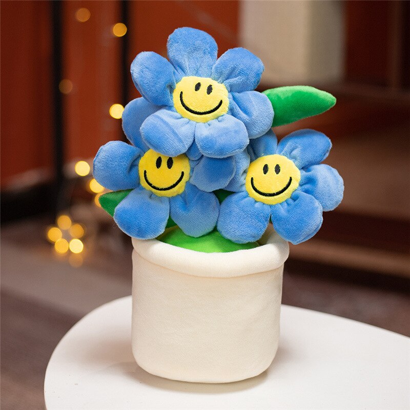 Jouet en peluche tournesol plante en pot succulente, décoration créative pour chambre à coucher, d&#39;ornement: 07