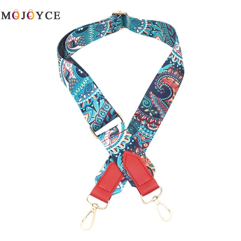 Ethnic Multicolor Printing Shoulder Strap Nylon Adjustable Rainbow Belt Wide Handle Women Bags Accessories