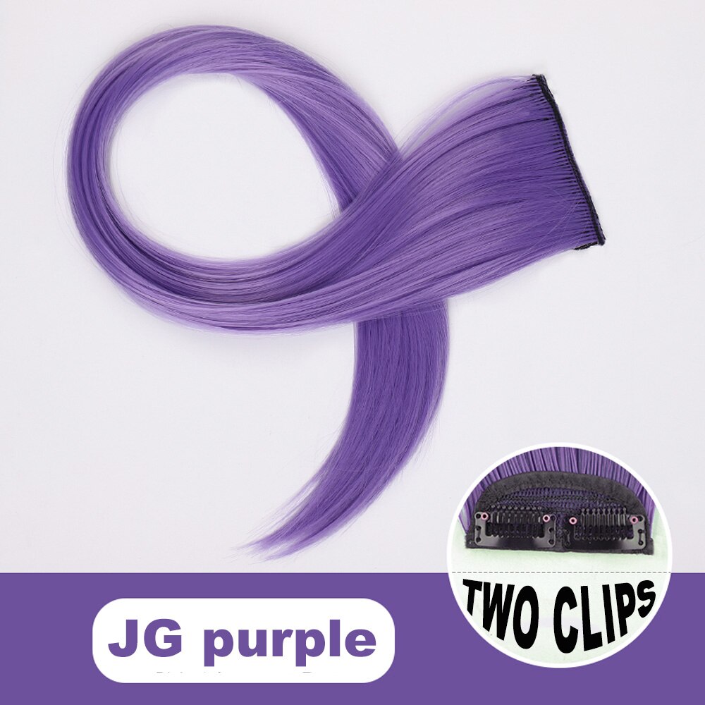 Xg color strip extension 22 tommer clip in hair extensions lange lige ombre frisurer 8 farver tilgængelige til kvinder hovedbeklædning: 2c- jglilla