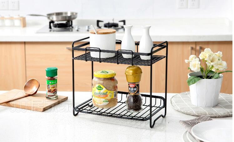 wrought iron spice rack, condiments kitchen have received kitchen floor shelf. Double receive a shelf