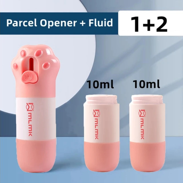 Cat Paw Thermisch Papier Correctievloeistof met Mes Pakketdoosopener Home Anti Peep Identiteitsinformatie Privacybeschermer Gum: Donker Kaki