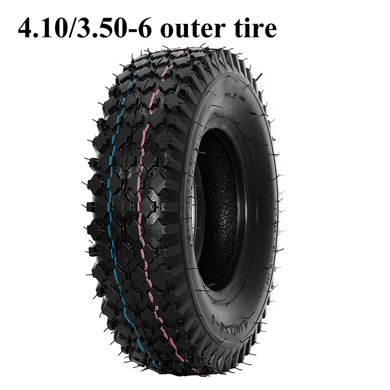 4.10/3.50-6 äldre scooterdäck, innerslang för 49cc mini fyrhjuling, dirt bike, scooter, atv, buggy, bensinscooter, skottkärra: Vit