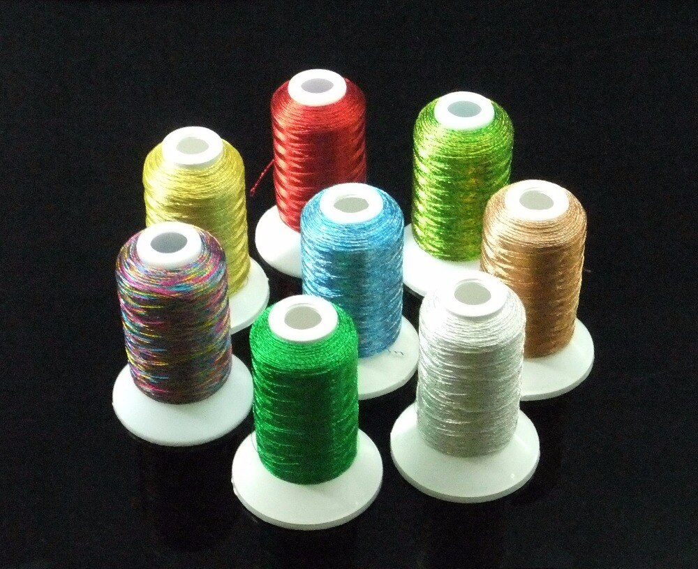 Simthread Metallic Embroidery Thread Christmas Colors For Brother/Babylock/Janome/Singer/Pfaff/Husqvaran/Bernina