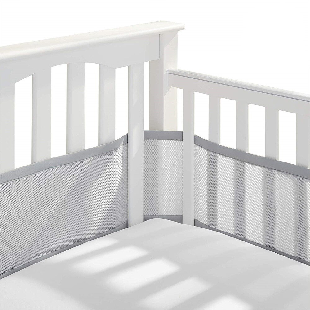 Pare-choc de berceau en maille respirante pour bébé, protection pour -né: Gris foncé
