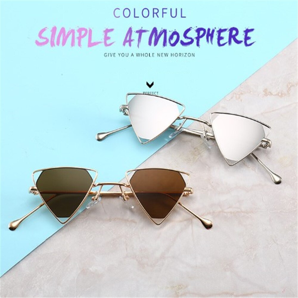 Gafas de sol clásicas Steampunk triangulares para mujer/hombre, gafas de sol de Metal Retro, gafas de conductor, accesorios para coche