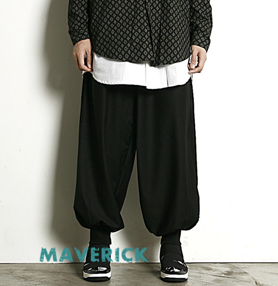 28-44 ! Men and women's clothing push-up wide leg pants loose foot pants haren pants Plus size singer costumes