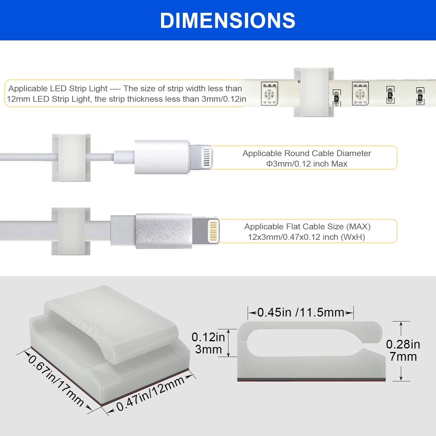 Zelfklevende Draad Bundel Houder Tie Mount Clip For10mm Breed Fix Led Strip Verlichting Connector Geschikt Led Strip Houder