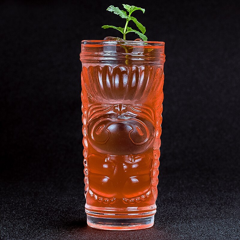 400-500ml 3D Cartoon Wine Glass Cup Tiki Cup Cocktail Beer Cola Cold Juice Cups Glass Drinking Set Bar Home Collins