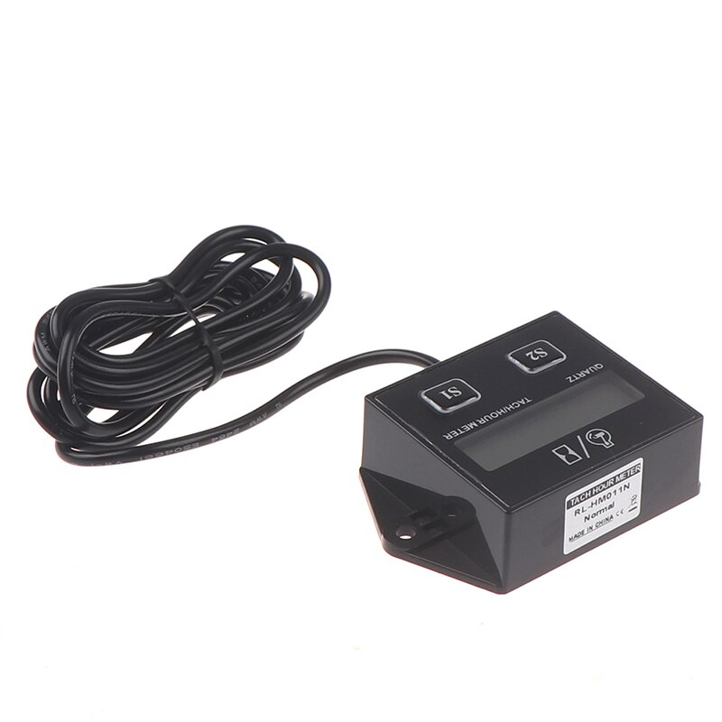 1 Pcs Digital Tach Hour Meter Tachometer Waterproof Digital Motor Timers Hour Meter Tachometer Gauge Engine LCD Display