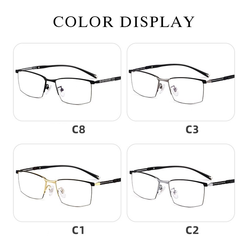 Montura de gafas de titanio puro para hombre, gafas graduadas de , a la , estilo de negocios, T8605T