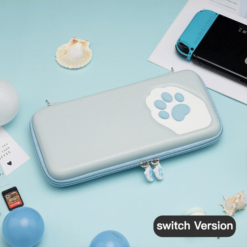 Cute Cat Paw Nintendo Switch Storage Bag NS Console Case Portable Storge Bag for Nintendo Switch/Switch Lite Game Accessoriaes: Blue for Switch