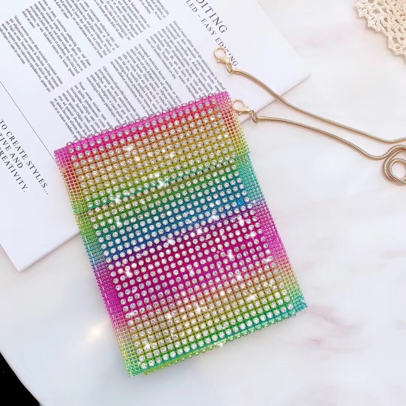 Luxe damestas met flitsdiamanten en hangende fran-xj-telefoontas voor iphone, samsung, xiaomi, huawei en andere mobiele telefoons