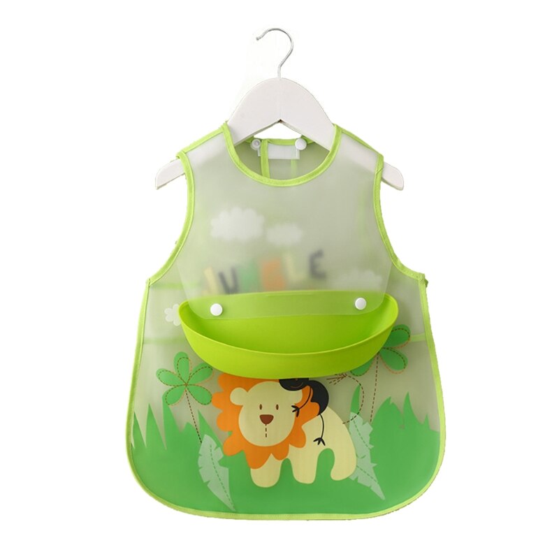 Baby Verstelbare Slabbetjes Met Pocket Plastic Waterdichte Voeding Kiel Cartoon Schort: GL
