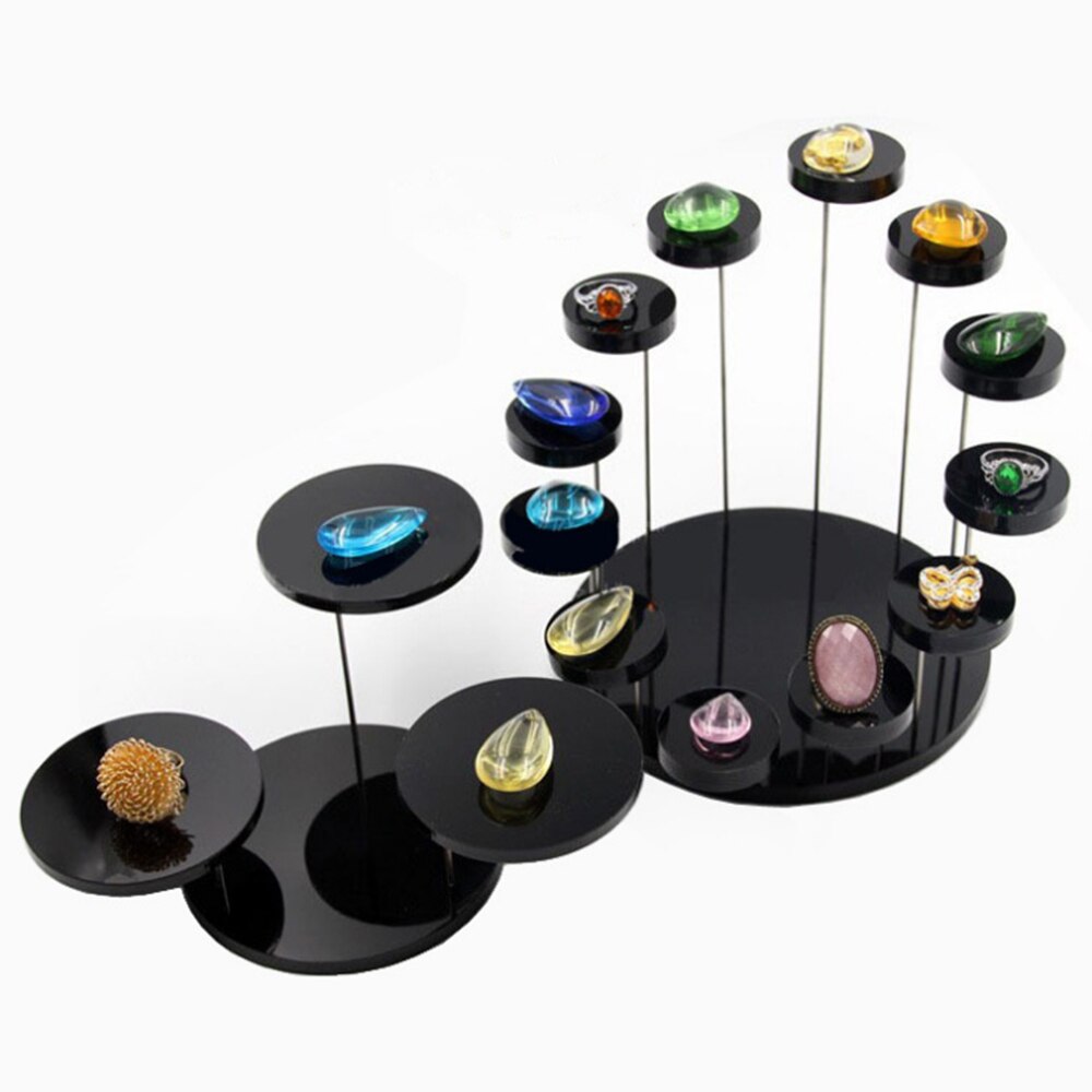 Multi-Layer Acrylic Ring Display Rack Earring Holder Pendant Gemstone Showcase Jewelry Display Stand Desktop