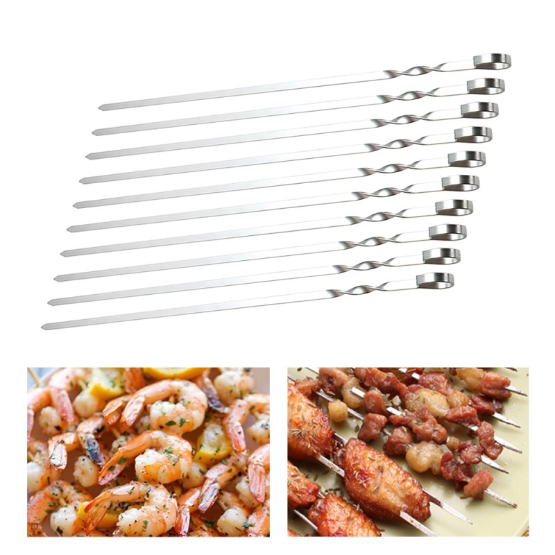 10 sztuk grill igła grill szaszłyki z grilla grill igła anty-uchwyt antypoślizgowy sprzęt robić grillowania znak mięsa warzyw kebab Shish przyrząd kuchenny