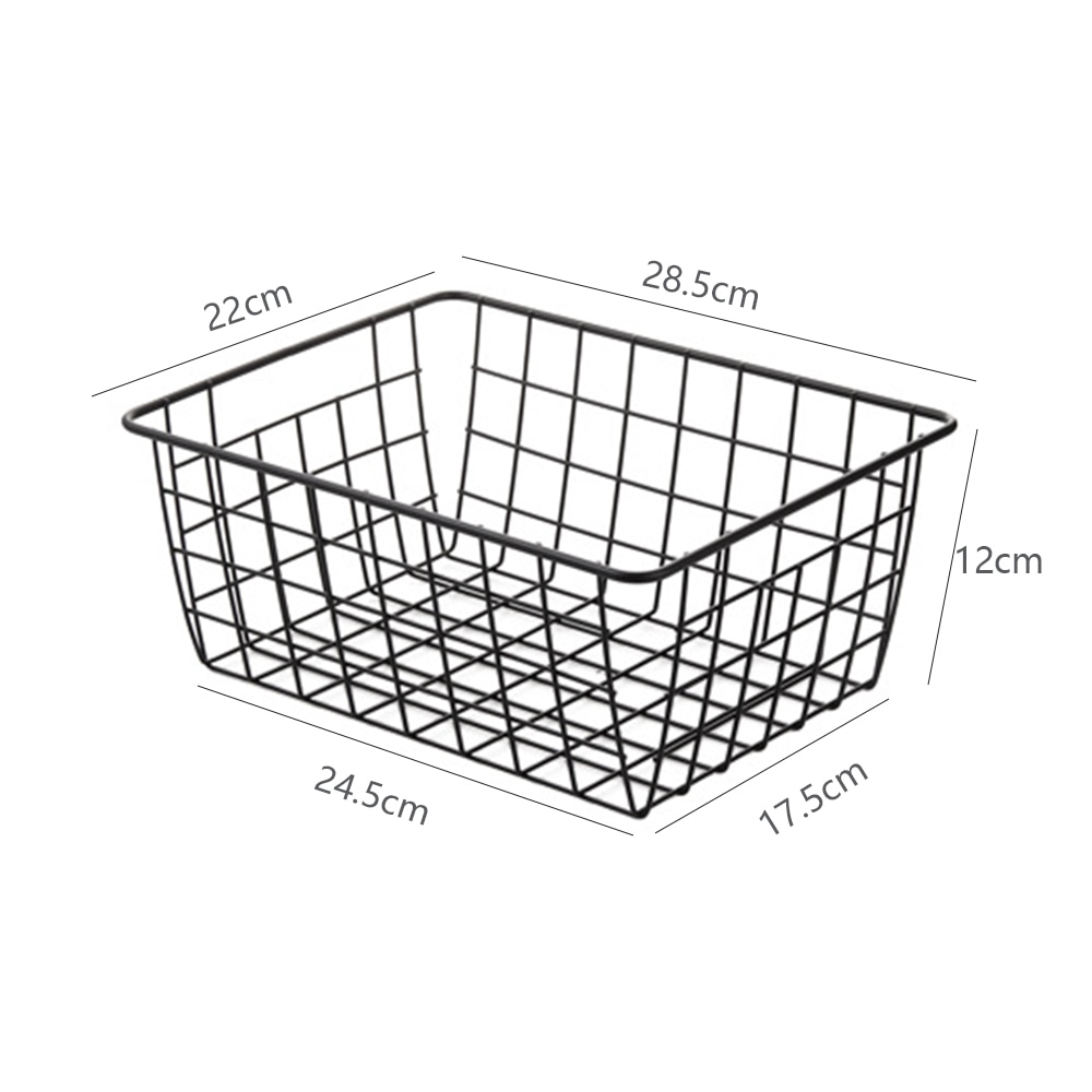 Cesto de hierro de estilo nórdico para almacenaje, cesta para pan y aperitivos, soporte organizador para el hogar, almacenamiento de artículos diversos de cocina para el baño