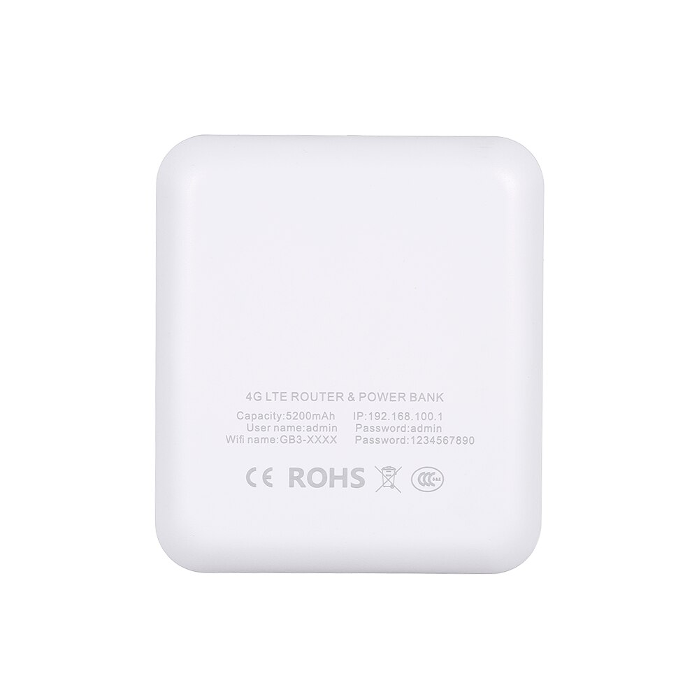 Enrutador móvil Wifi, punto de acceso portátil MiFi 4G inalámbrico FDD 100M con Banco de energía (blanco)