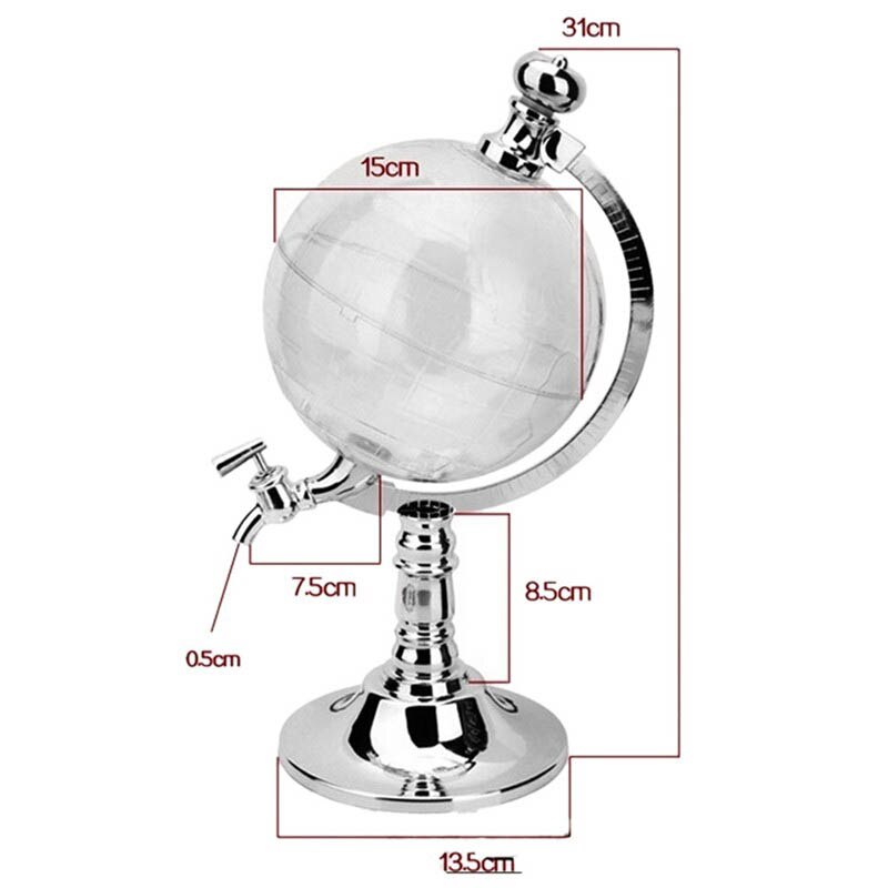 Globe Whiskey Decanter Set 800Ml Wine Brandy Dispenser Craft Skull Wine Bottle Holder Decanter Wine Bar Home Party Decoration