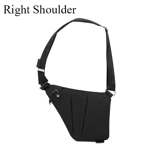 Mannelijke Schoudertassen Reizen Business Inbraakpreventie Schoudertas Holster Anti Diefstal Beveiliging Band Digitale Opbergzakken: Right shoulder black