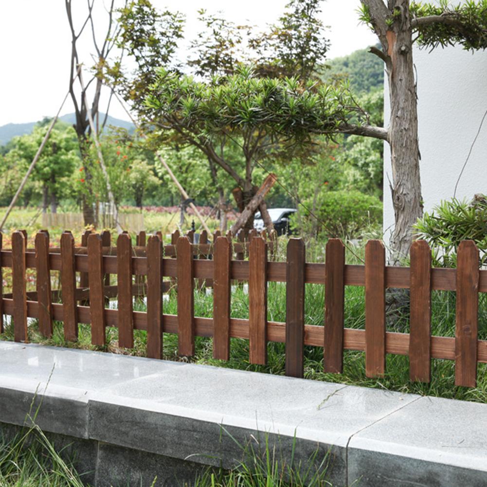 6pcs Courtyard Lawn Fence Garden Fence Wooden Fence Outdoors Edging Fencing Garden Decoration 63*35cm