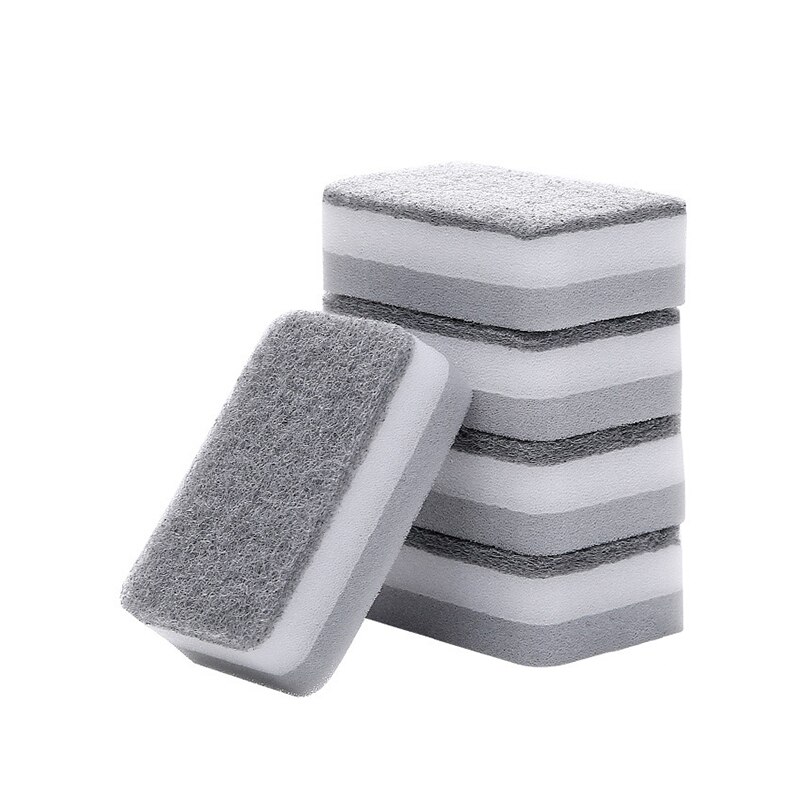 5 unids/set casa doble limpieza lateral esponja estropajo esponjas de limpieza Accesorios para el hogar Limpieza de cocina y baño herramientas: Default Title