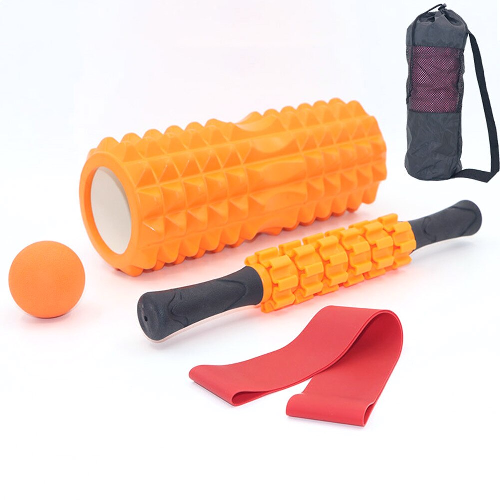 5- i -1 33mm skum muskel rulle massage kuglesæt til yoga sport kvinder fitness træning muskler gymfoam rulle sæt: Guld