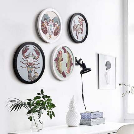 Simple circular photo frame 6 inches, 7, 8, 10, 12, 14, 16, 18, 20 inches, hanging wall picture frame, without painting core