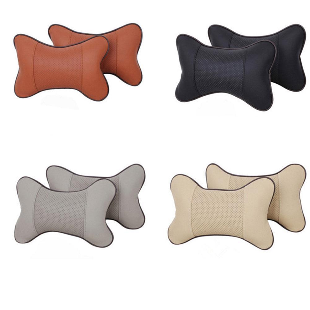 Car Pillow Auto Interior Accessories Car Headrest PU Leather Neck Headrest Protector Four Season General Purpose Car Neck Pillow