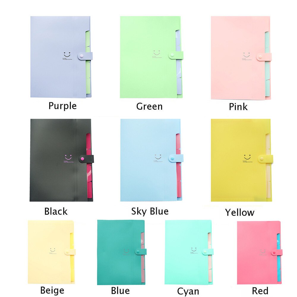 A4 File Document Folder Holder Bag Pouch Bill Folder Holder Organizer Fastener School Students Office Supplies