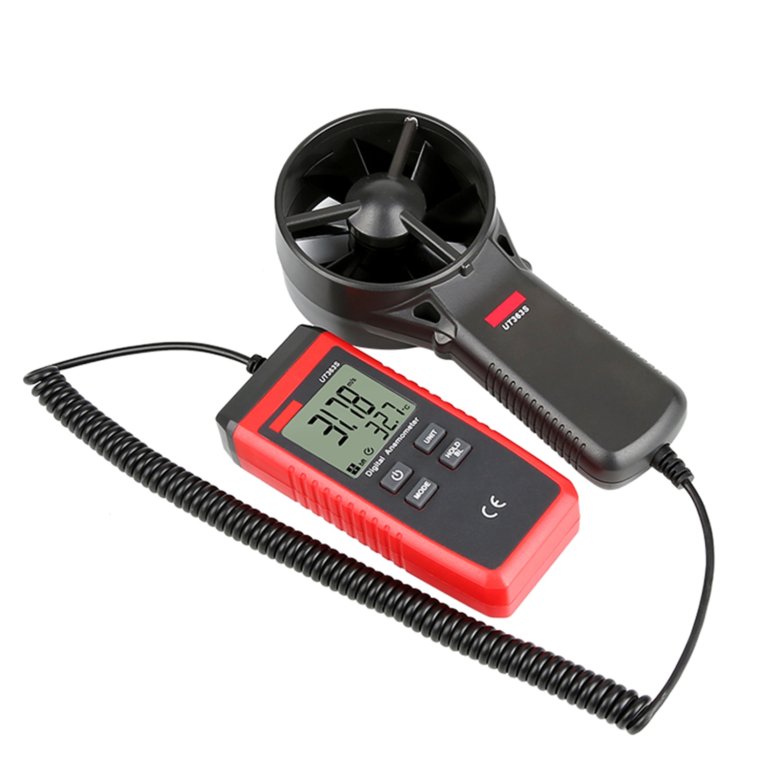 Anemometer LCD Display Digital Wind Speed Meter Measures Tester Outdoor Windsurfing Air Wind Velocity Measurement UT363S