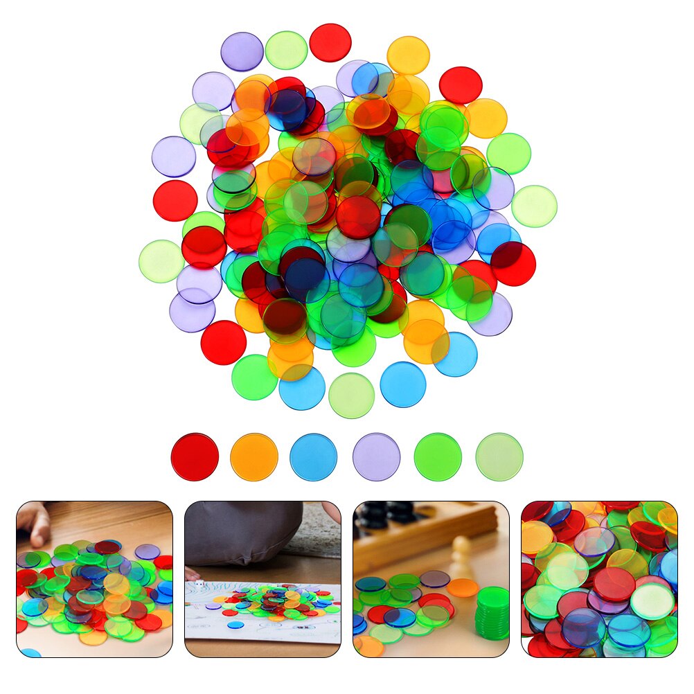 200Pcs Bingo Game Chips Colorful Useful Bingo Game Props Counting Discs Markers Accessories