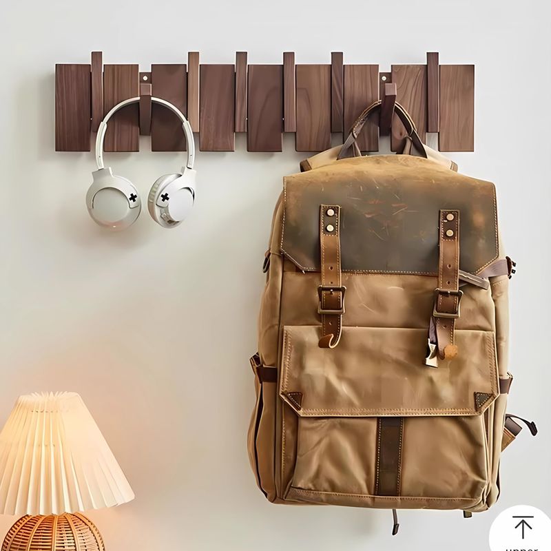 ESDOPA Houten wandmontage piano kapstok, kapstok wandmontage, omklapbare muur haak rek met 4 haken, ingang muur kunst haak voor opknoping jassen, sleutels, hoeden handdoeken tassen, walnoot ESDOPA Houten wandmontage piano kapstok, kapstok wandmontage, omklapbare muur haak rek met 4 haken, ingang muur kunst haak voor opknoping jassen, sleutels, hoeden handdoeken tassen, walnoot
