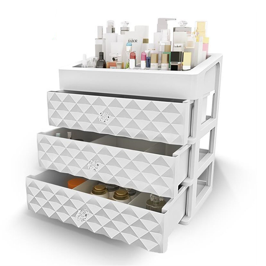 Large Novel Make Up Drawer Organizer Women Makeup Boxes Cosmetics Storage Box Female Jewelry Case Desktop Dresser Tidy Organizer