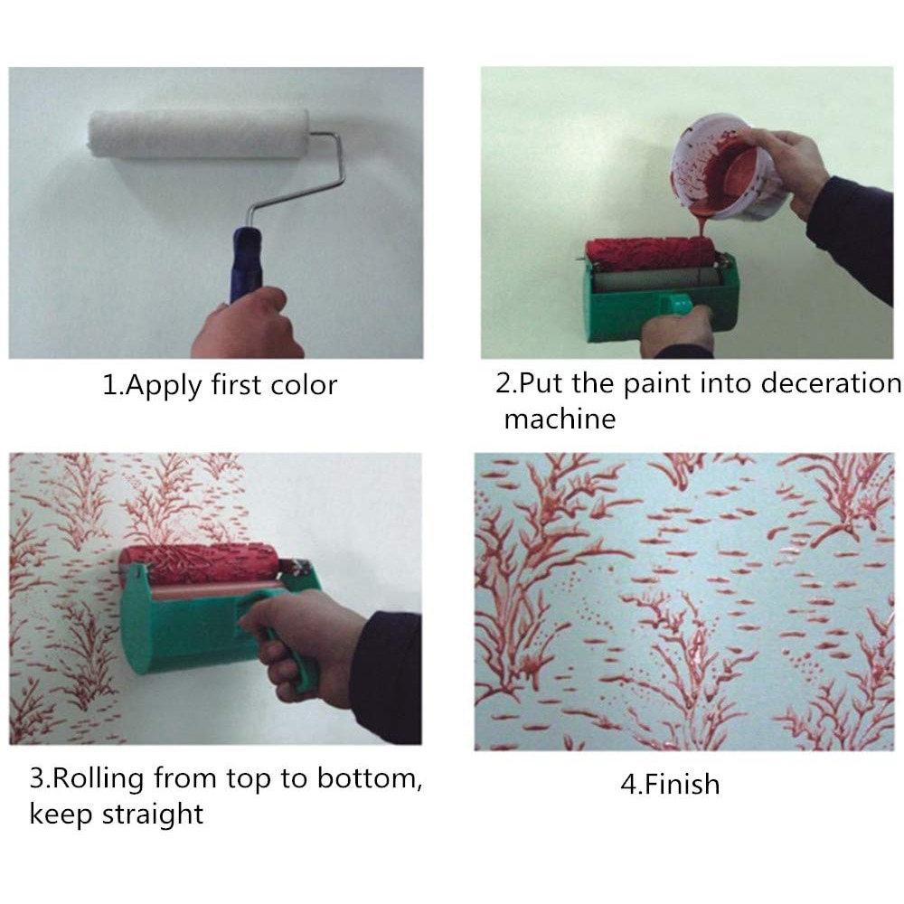 3D Wall Decorative Painting Roller Patterned Roller Wall Decoration Tools Rose Wall Roller Without Handle Grip