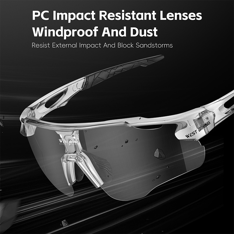 WEST BIKING Cycling Glasses With Interchangeable 3 Lenses Lightweight UV400 Sunglasses Men Women Eyewear Outdoor Sports Goggles