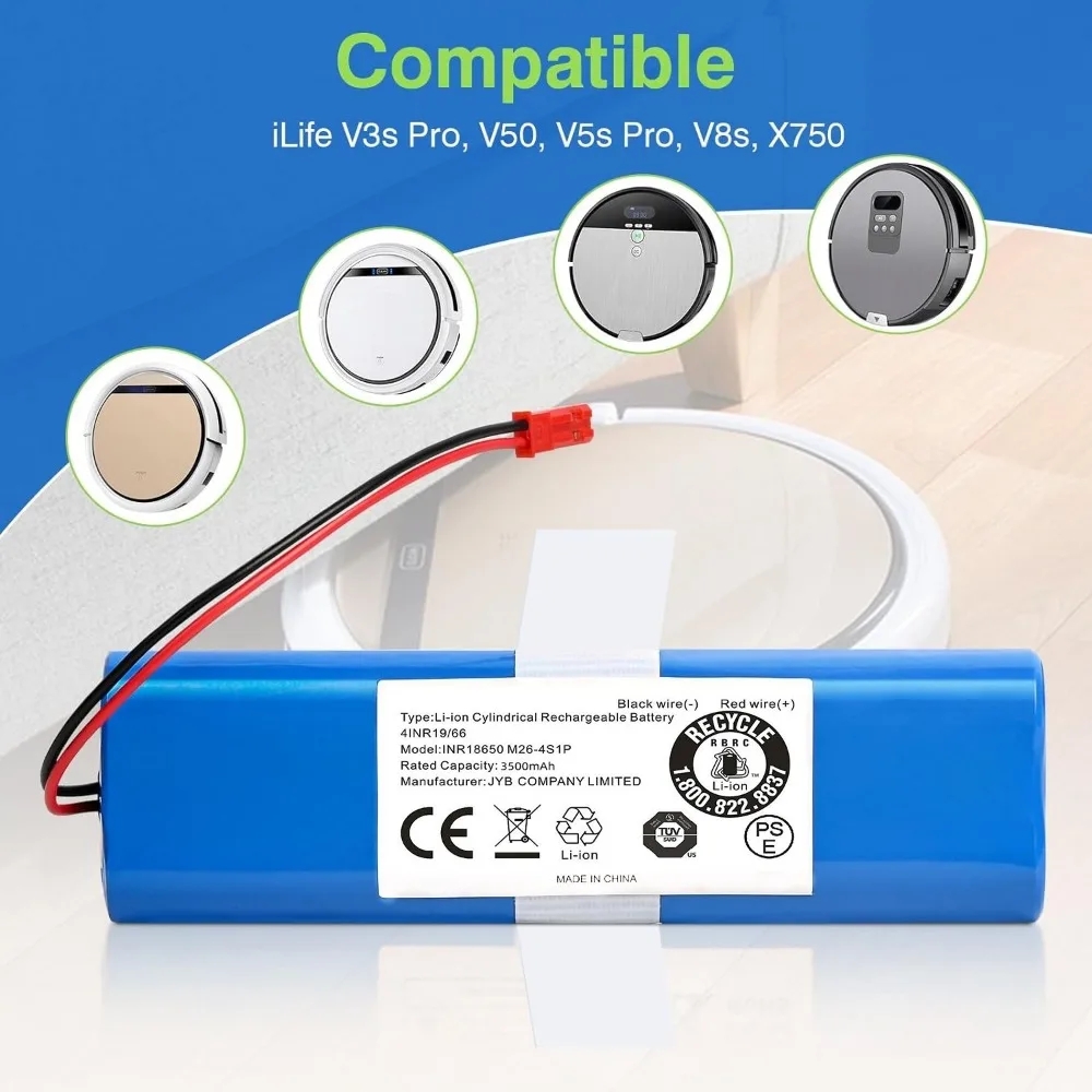 Original Li-Löwe-Akku für ILIFE V3s Profi, V5s Profi, V8s, V8 Plus, V80, V80 Max, V80 Profi, V3s Max 18650 2600 mAh 14,4 V PX-B010