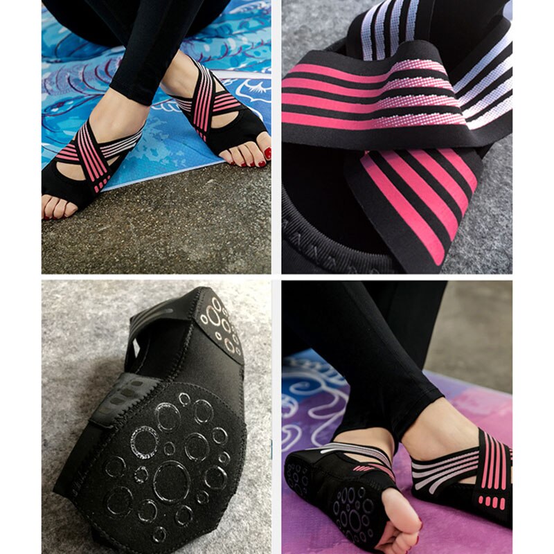 1 Pair Women Non-slip Fitness Dance Pilates Socks Indoor Yoga Shoes H7JP