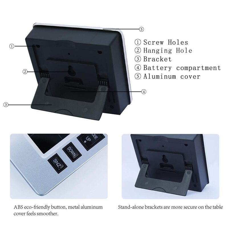 Digitaal draadloos weerstation met lcd-kleurendisplay voor weersvoorspelling met binnensensor, temperatuur- en vochtigheidsmonitor ala