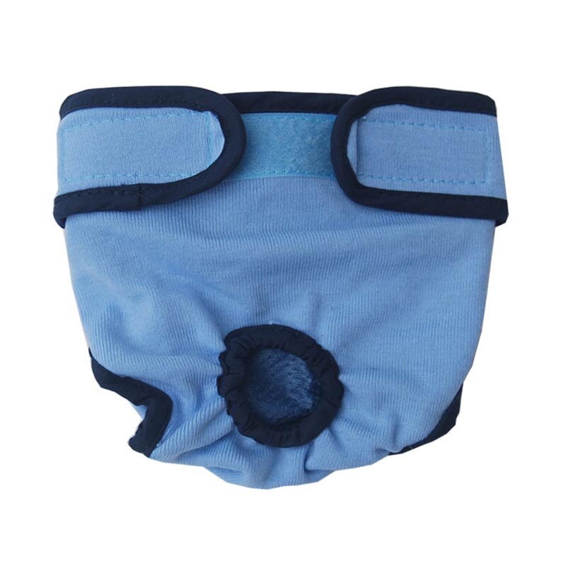 Dog Diapers Physiological Pants for Female Dog Puppy Sanitary Washable Dog Diapers Underwear Short Panties Pet Underwear: Blue / XS