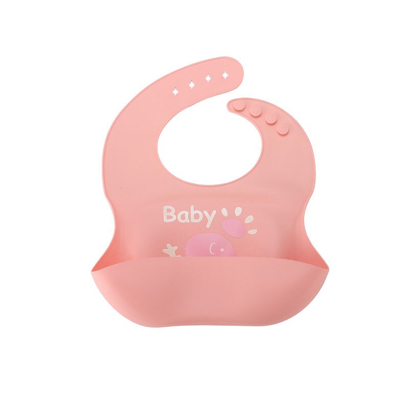 Babero impermeable de elefante para bebés, Baberos suaves para bebés, de silicona de grado alimenticio, accesorios para bebés: pink
