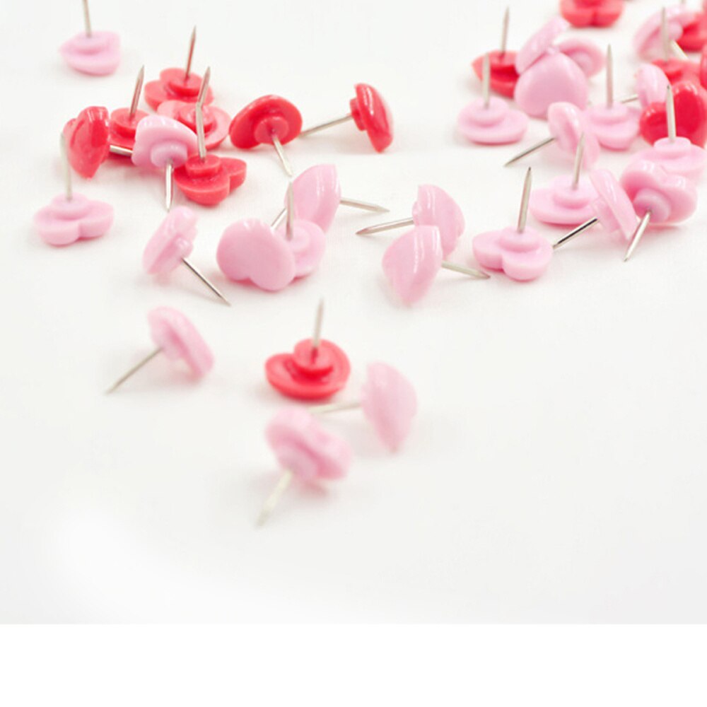 Chinchetas de empuje de corazón para pared roja, tachuelas decorativas para tablero de corcho, hogar y oficina, 50 Uds.: Default Title