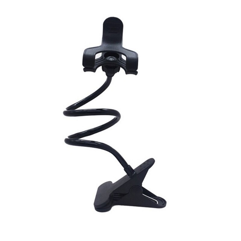Universal Phone Holder Rotating Flexible Arm Phone Holder Desktop Bed Lazy Tablet Clip Bracket Mobile Stand Support For Phone: Style A Black