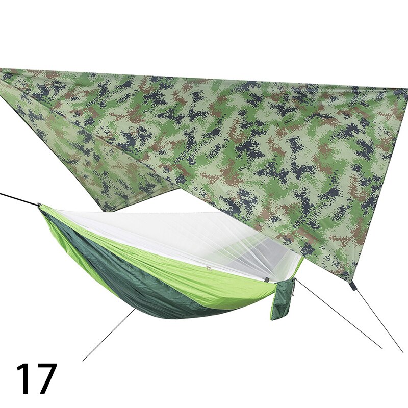 1pcs outdoor camping nylon parachute cloth automatic quick-opening mosquito net hammock canopy set sky tent S7B0983: 17